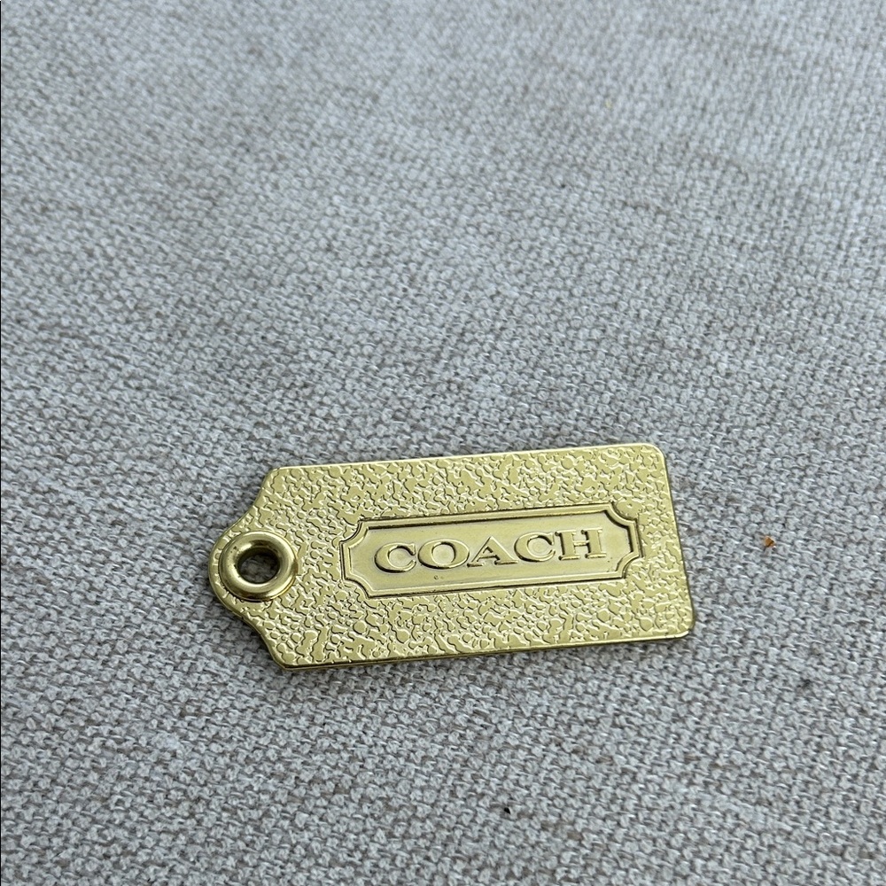 Vintage Coach Metal Gold Tone Tag